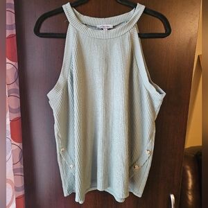 Women's Ribbed Sleeveless Top - Light Green